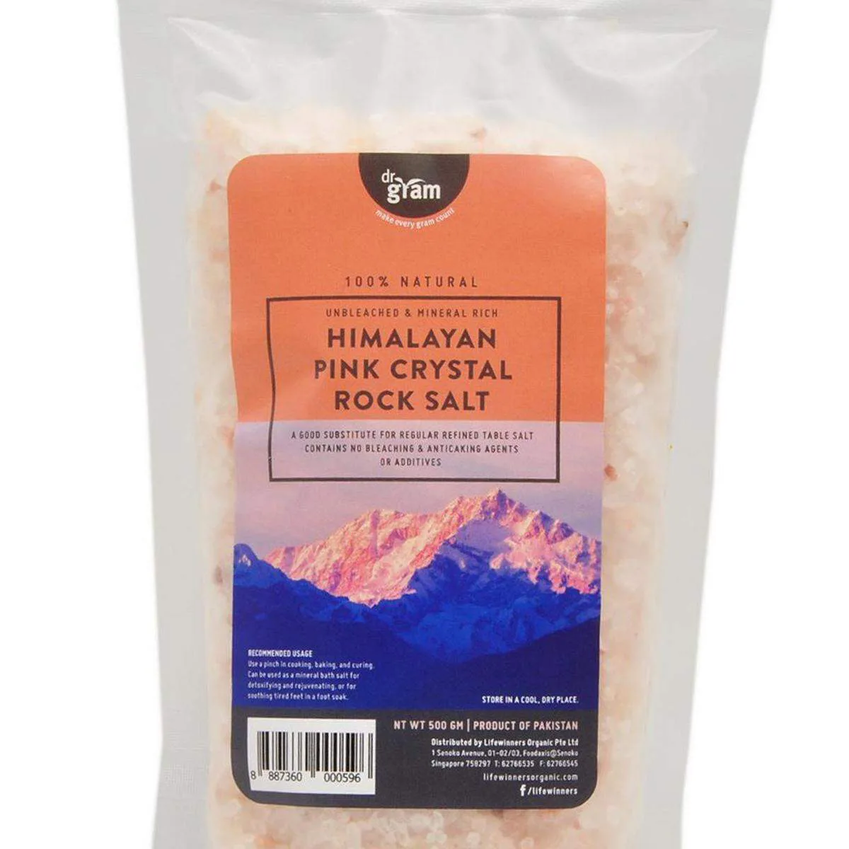 Dr Gram Himalayan Pink Crystal Rock Salt 500g