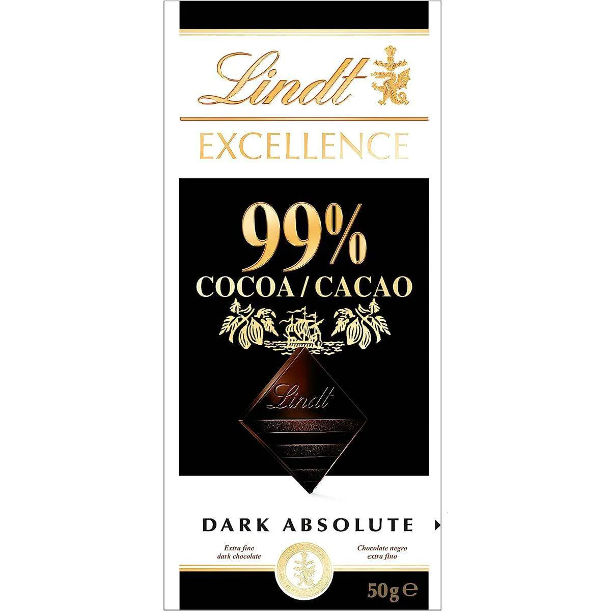 Lindt Excellence 99% Cocoa Dark Absolute 50g