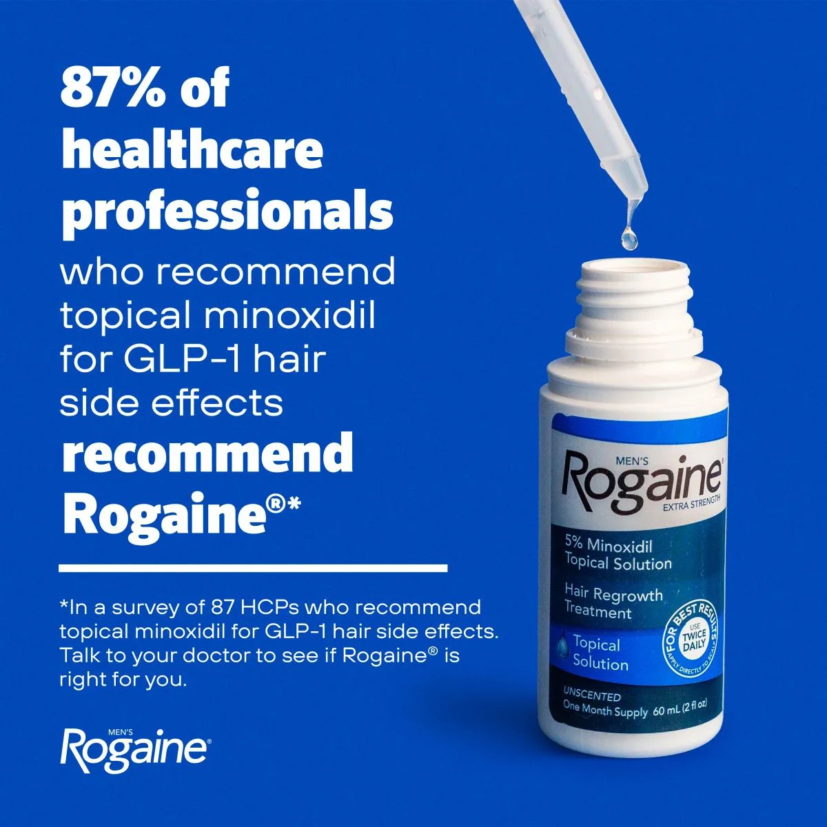 Men’s Rogaine Extra Strength 5% Minoxidil Topical Solution Hair Regrowth Treatment