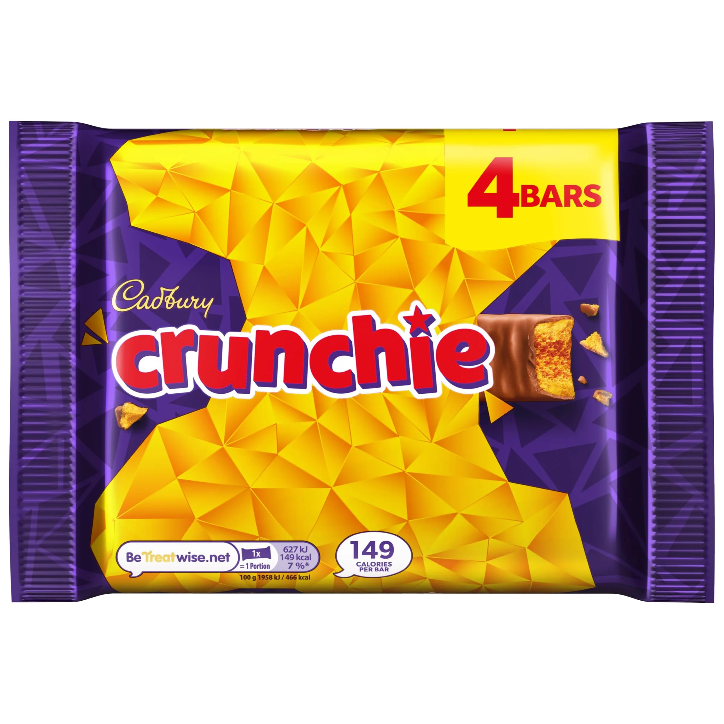 Cadbury Crunchie Milk Chocolate 4pc's Pack 104.4G