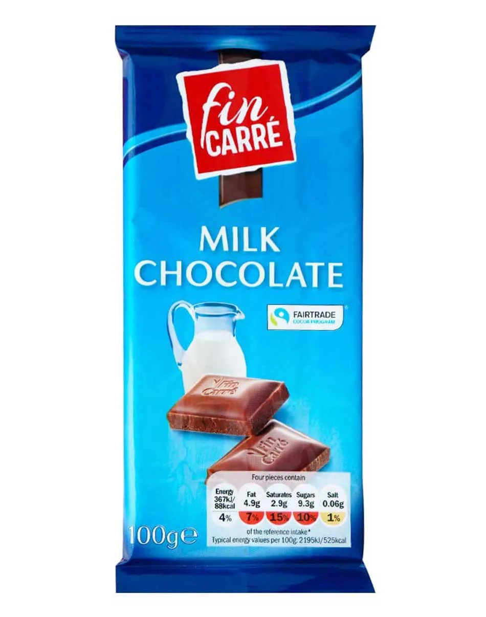 Lidl Fin Carre Alpine Milk Chocolate Bar 100gm