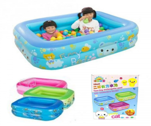 Two Ring Rectangular Swimming Pool Inflatable Rectangular Swimming Pool For Kids