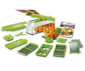 NICER DICER PLUS BY GENIUS  13 PIECES  FRUIT VEGETABLE SLICER  FOOD-CHOPPER PRO  MANDOLINE  KITCHEN-CUTTER DICER  STAINLESS STEEL  AS SEEN ON TV