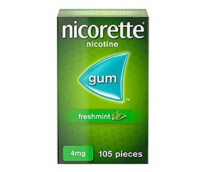 Nicorette Fresh mint Chewing Gum, 2 mg, 105 Pieces (Stop Smoking Help)