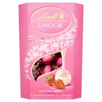 Lindt Lindor Strawberry & Cream Truffles Box 200g