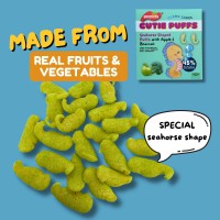 Gnubkins Cutie Puffs Seahorse Shape Apple & Broccoli 32g