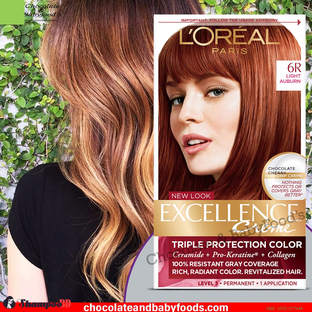 L'OREAL PARIS Excellence Crème Triple Protection Color 6R Light Auburn