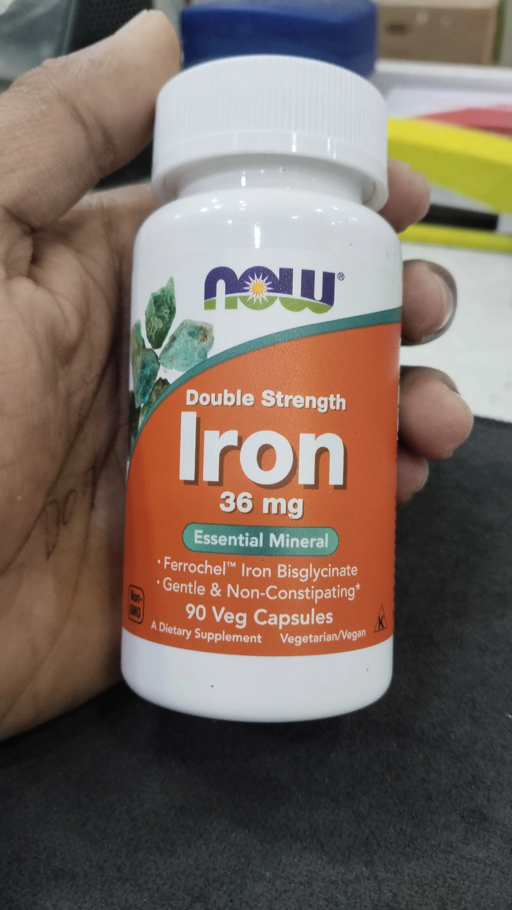 NOW Foods Double Strength Iron 36mg 90 Veg Capsules