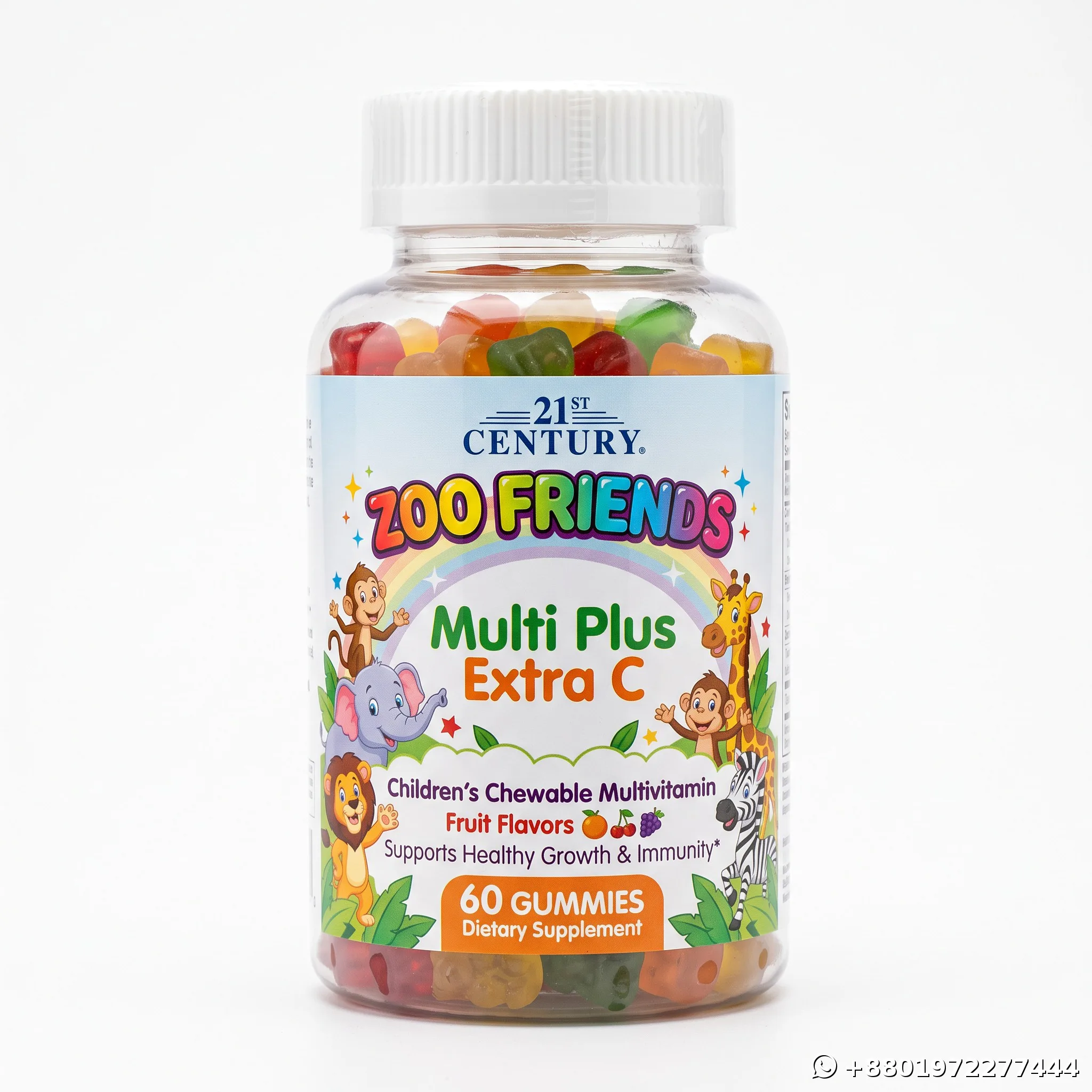 21st Century Zoo Friends Multi Plus Extra C Fruit Flavors