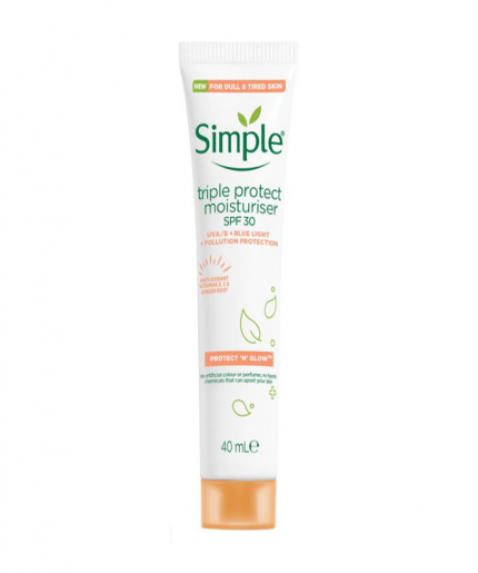 Simple Protect 'n' Glow Triple Protect Moisturiser SPF 30 | 40ml | E-commerce Website