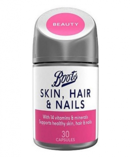 Boots With 14 Vitamins Skin Hair & Nails 30 Capsules