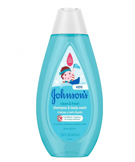 Johnson's Baby Clean & Fresh Kids Shampoo & Body Wash - 400 ml | Gentle Cleansing and Refreshing Formula for Children | Buy Online at Best Price!
