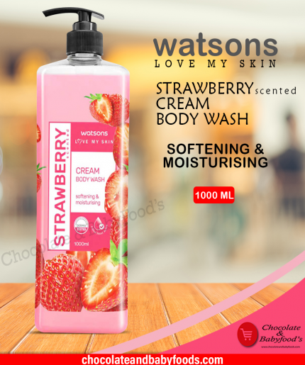 Watsons Strawberry Cream Body Wash 1000ml: Nourish Your Skin with a Sweet Twist