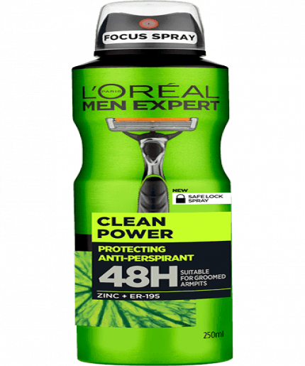 Loreal Men Expert Clean Power 48H Anti-Perspirant Deodorant Spray 250ml