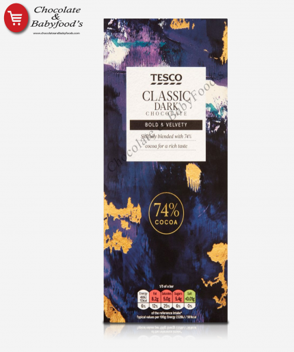 Tesco Classic 74% Cocoa Dark Chocolate Bar