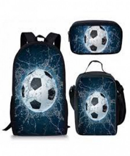 ForUDesigns Cartoon Football Backpack- Water 3 Pcs/set