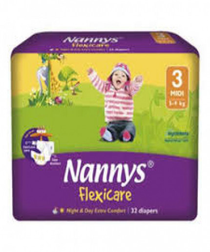 Nannys Baby Diaper 3 Midi Belt 5-9 kg 32 pcs (Made in Cyprus)