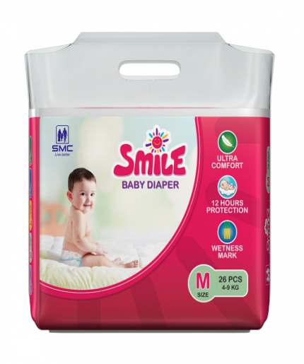 SMC Smile Medium Belt Diaper 4-9 kg 26pcs