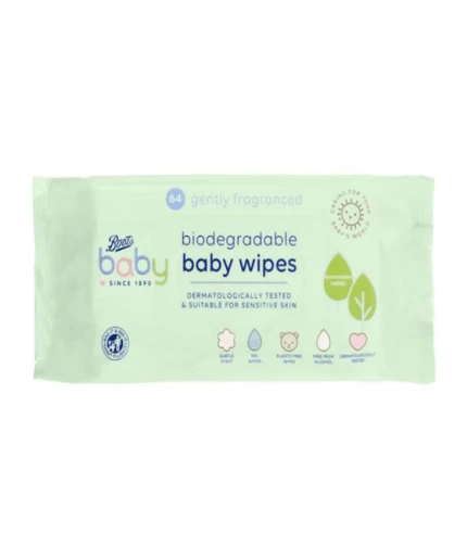 Boots Baby Fragranced Biodegradable soft baby wipes, single pack = 64 wipes