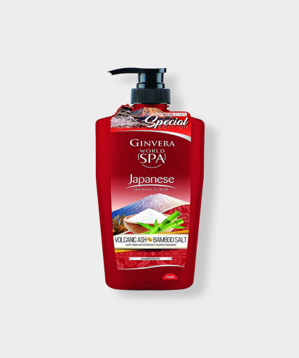 Ginvera World Spa Japanese Shower Scrub Volcanic Ash & Bamboo Salt 750ml