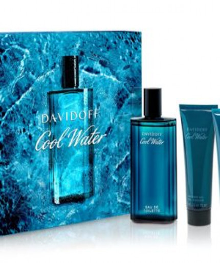 Davidoff Cool Water Man Men Set 125 ml EDT + 75 ml Aftershave Balm + 75 ml Shower Gel