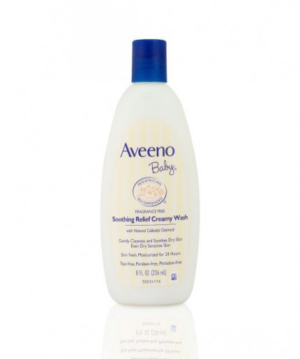 Aveeno Baby Soothing Relief Creamy Wash (236ml) - Fragrance Free | Gentle and Nourishing Baby Bath Solution