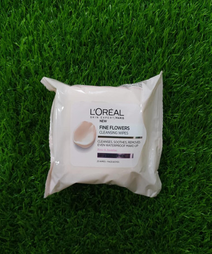 L'Oreal Paris Fine Flowers Cleansing Wipes - Ideal for Dry and Sensitive Skin