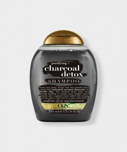 OGX Purifying + Charcoal Detox Shampoo 385ml｜ Detox Shampoo for Buildup Removal and Light Nourishment ｜ OGX Shampoo