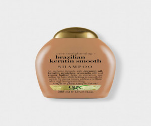 OGX Brazilian Keratin Therapy And Ever Strengthening Smoothing Shampoo With Cocoa Butter, Coconut Oil & Avocado Oil For Lustrous, Shiny Hair