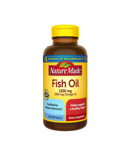 Nature Made Fish Oil 1200mg with 360 mg Omega 3 100 softgels