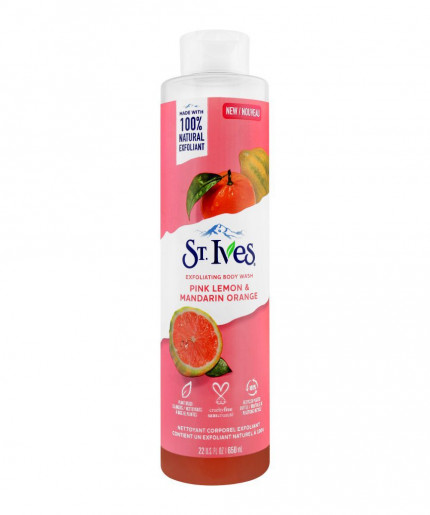 St. Ives Pink Lemon & Mandarin Orange Exfoliating Body Wash 650ml