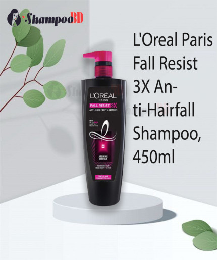L'Oreal Paris Fall Resist 3X Anti-Hairfall Shampoo, 450ml