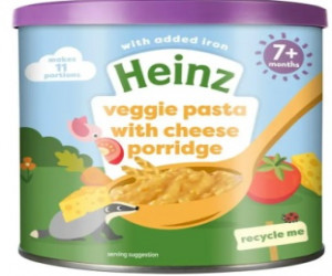 heinz veggie pasta with cheese porridge