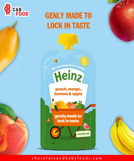 Heinz Peach, Mango, Banana & Apple Puree (6+months) 100G
