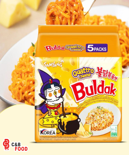 Samyang Buldak&nbsp;Quattro Cheese Hot Chicken Flavor Ramen Noodles 5pcs Pack 725G