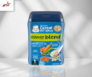 Gerber Probiotic Oatmeal, Lentil, Carrot & Pea Cereal 227G