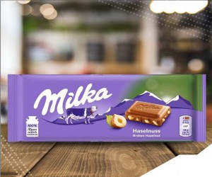 Milka Broken Hazelnut Chocolate Bar 100g