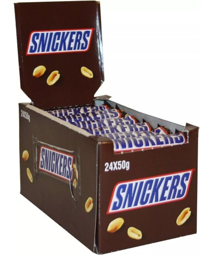 Snickers Chocolate Bar 24pcs Bulk Pack of Nutty Milk Chocolate Bars