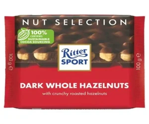 Ritter Sport Dark Whole Hazelnuts – Premium Dark Chocolate Bar