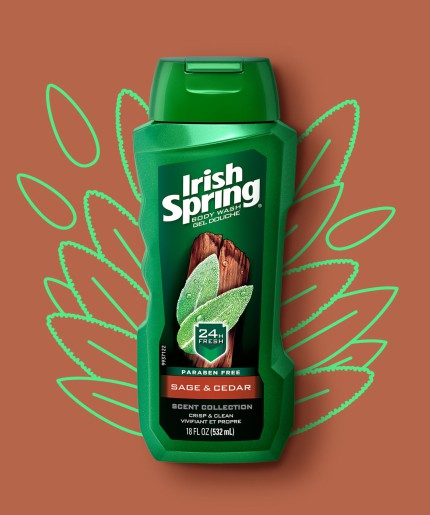 Irish Spring Sage & Cedar Moisturizing Face + Body Wash 532ml