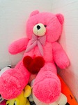 5 Feet Pink Teddy Bear with Heart - Soft Plush Stuffed Toy Gift