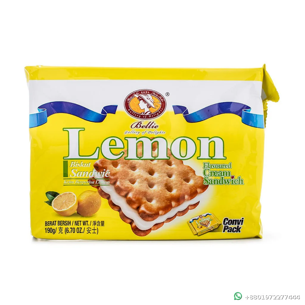 Bellie Lemon Flavoured Cream Sandwich 190g