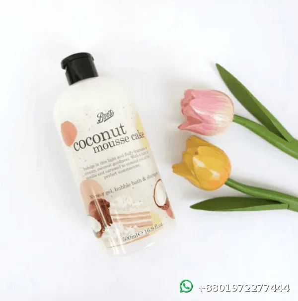 Boots Coconut Mousse Cake Shower Gel, Bubble Bath & Shampoo 500ml