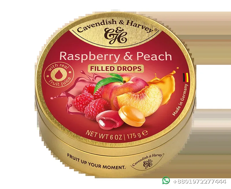 Cavendish & Harvey Raspberry & Peach Filled Drops 175g