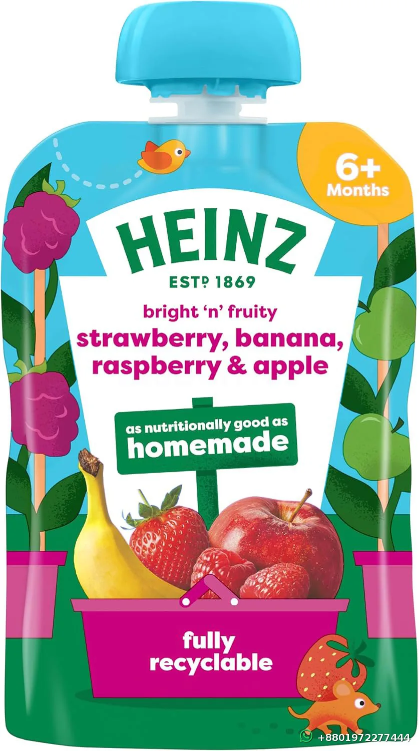 Heinz Fruit Pouch Strawberry Banana Raspberry Apple