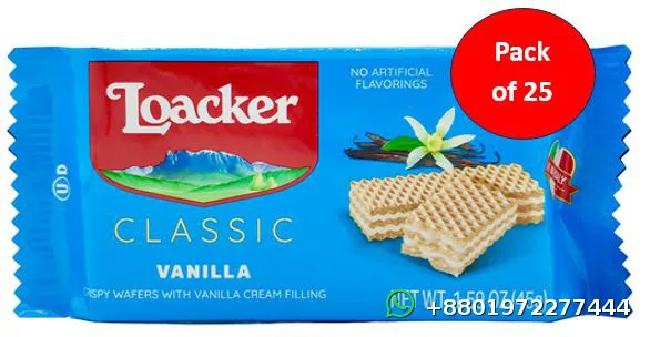 Loacker Vanilla Wafers 25pcs 1125g