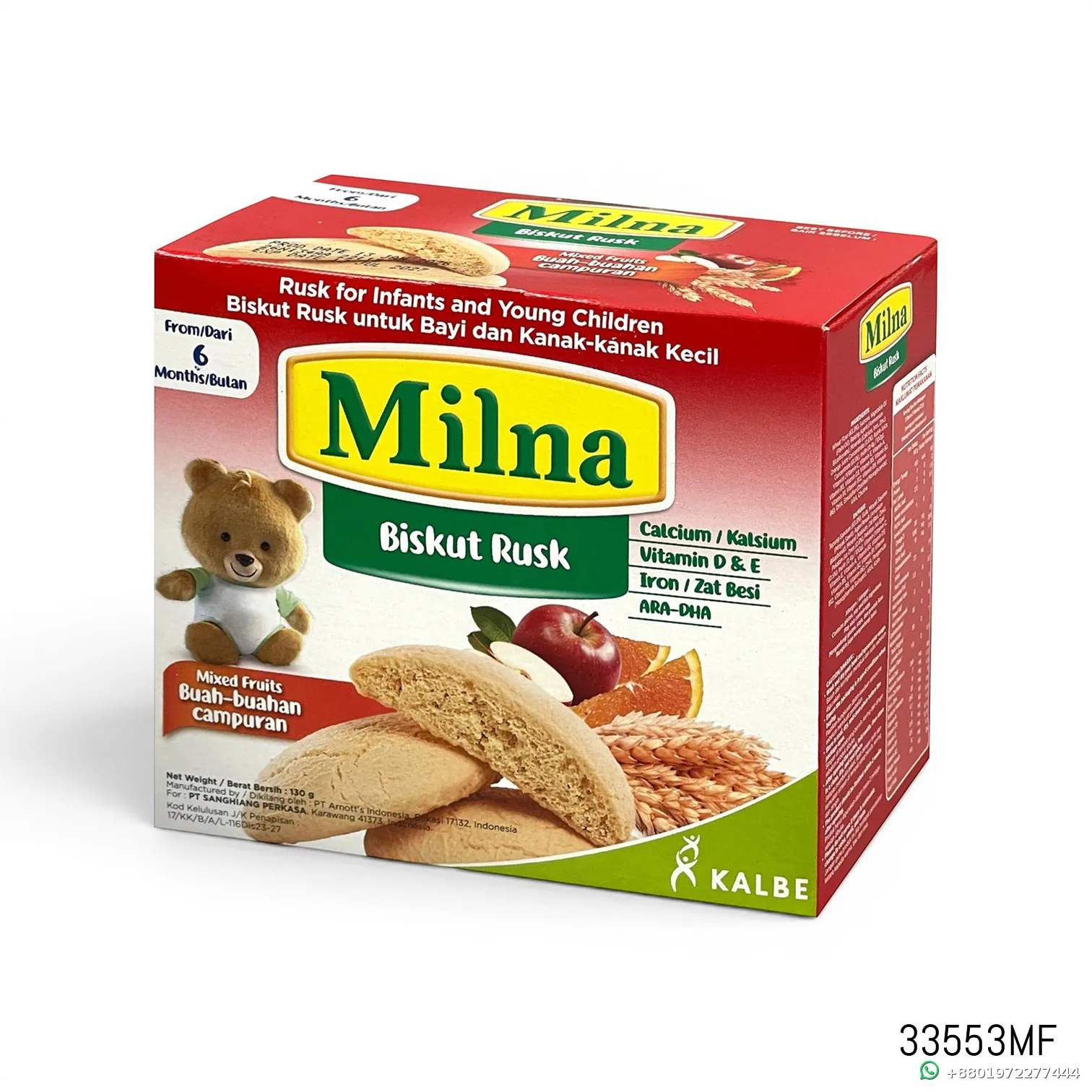 Milna Biskut Rusk Mixed Fruit 130g