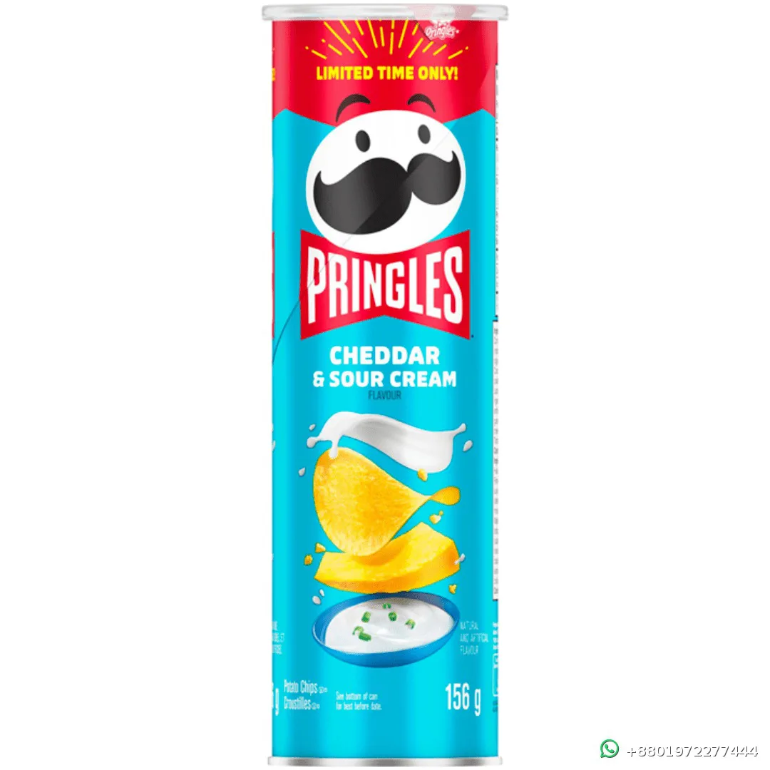 Pringles Cheddar And Sour Cream Crisps 156g