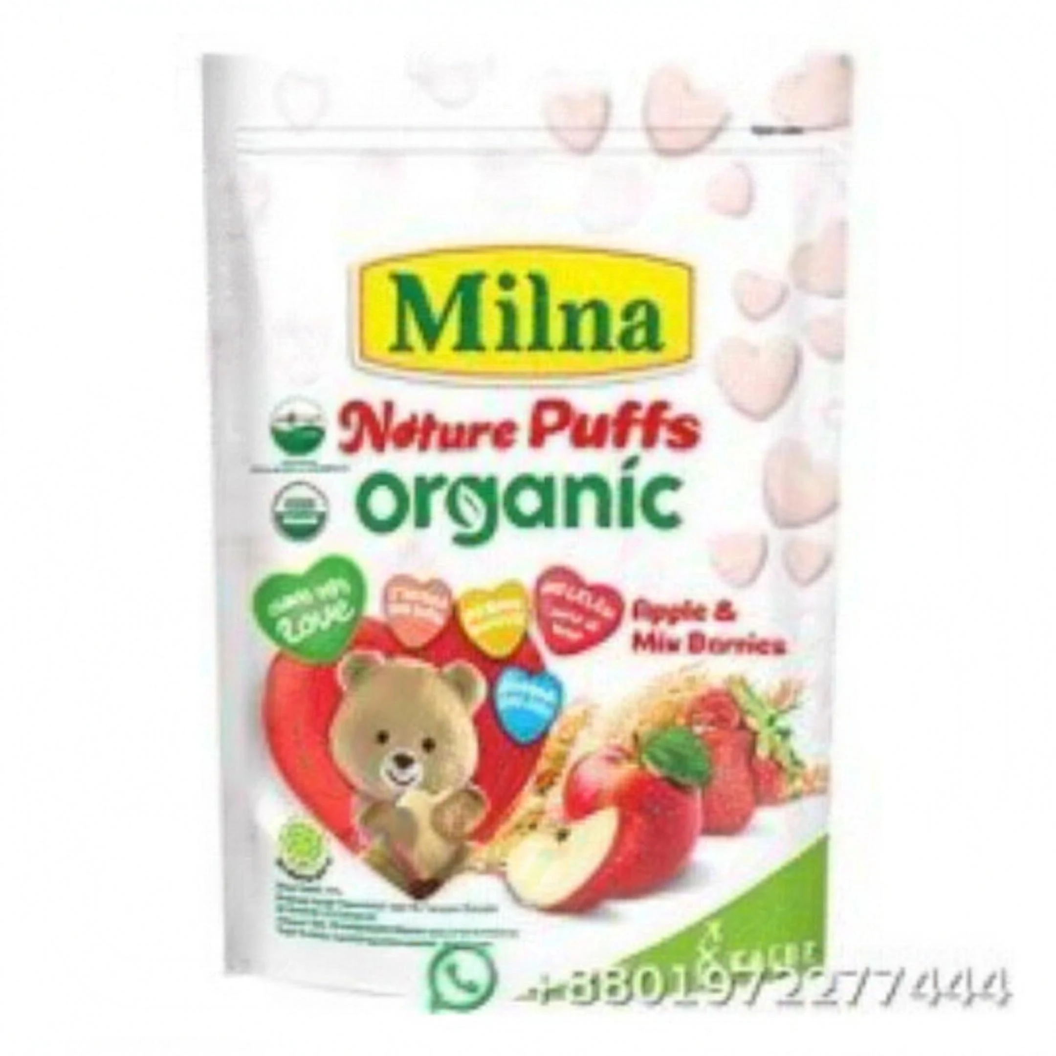 Milna Nature Puffs Organic Apple & Mix Berries 15g