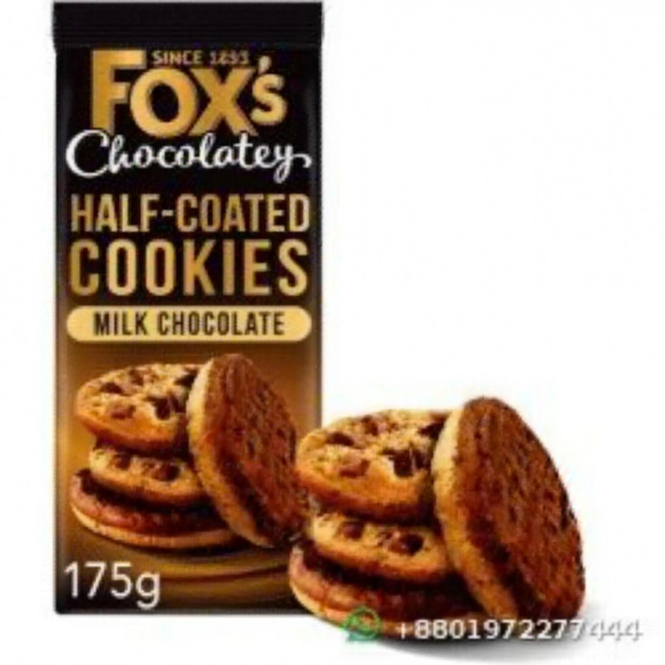 Fox's Half-Coated Cookies Milk Chocolate 175g